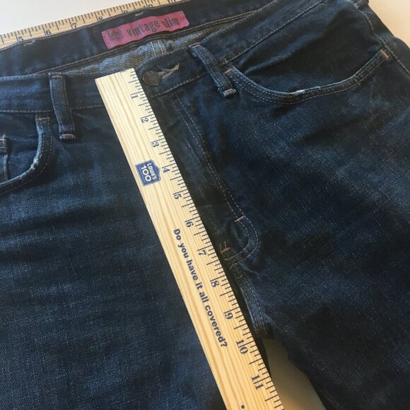 Lee Dungarees Vintage Slim Jeans Mens Size 36 Lightly Distressed Dark Wash - Picture 8 of 16